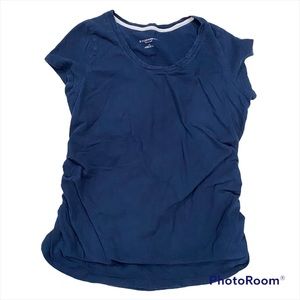 Liz Lange Maternity Short Sleeve Shirt in Blue size Large